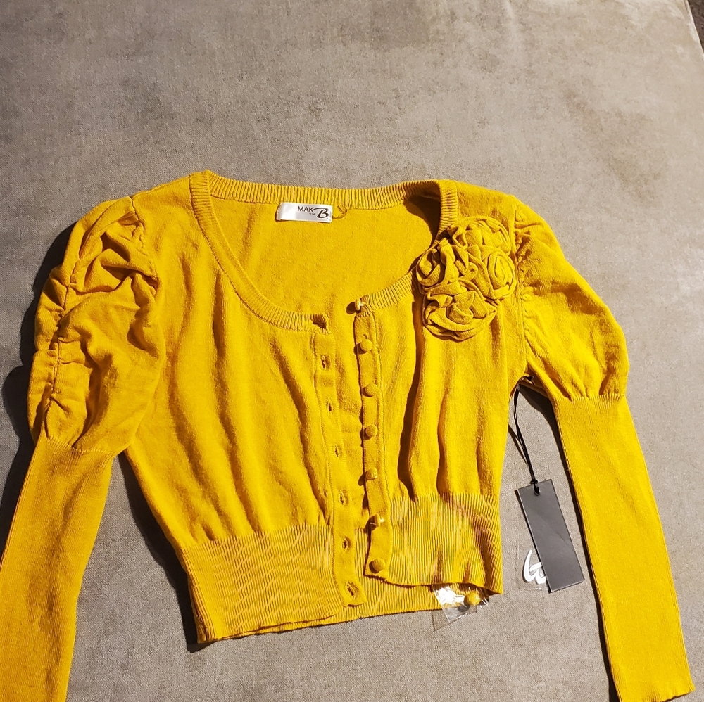 Mak B mustard cropped sweater - Picture 8 of 8